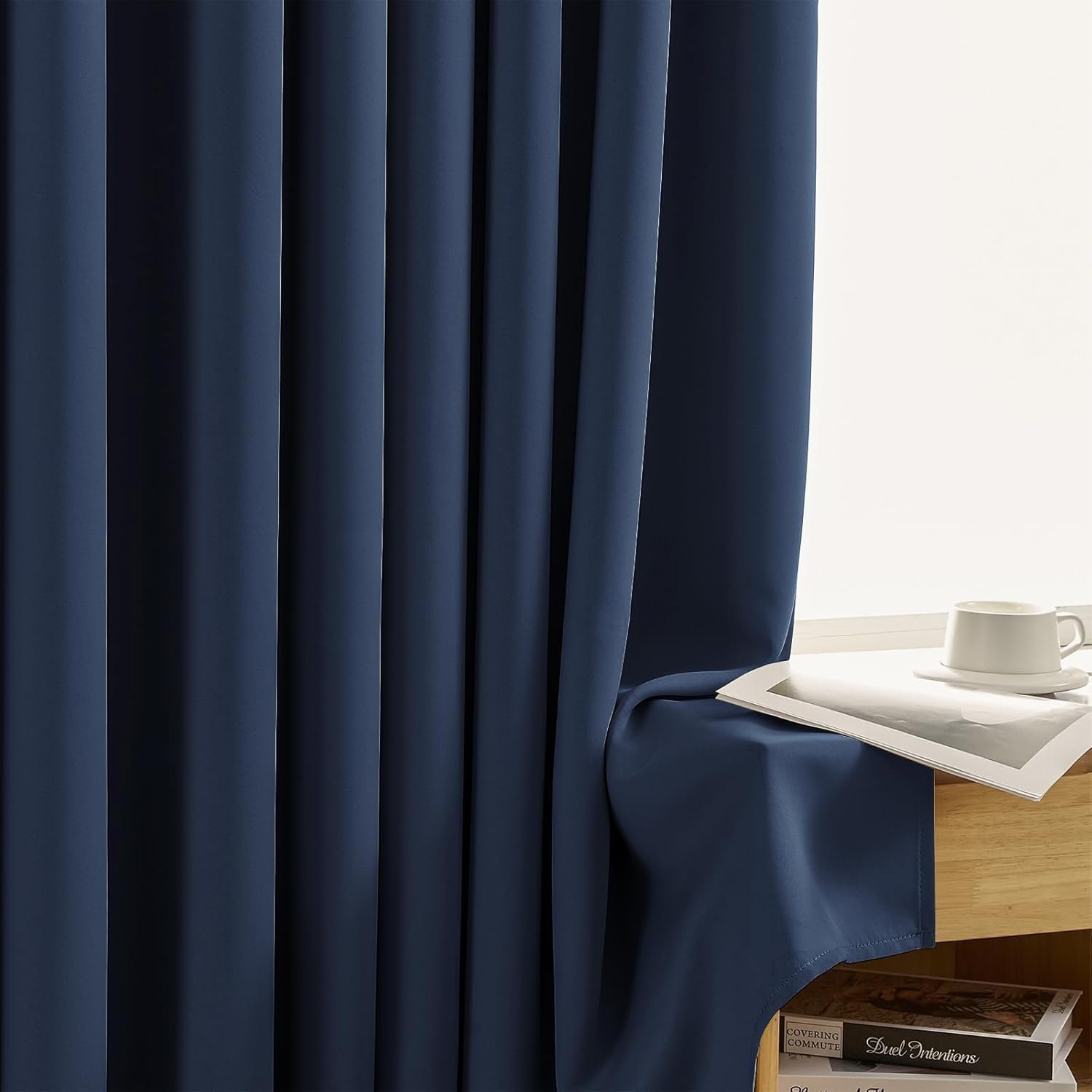 Navy Blue Blackout Curtains - 84" (2 Panels) - Image 2