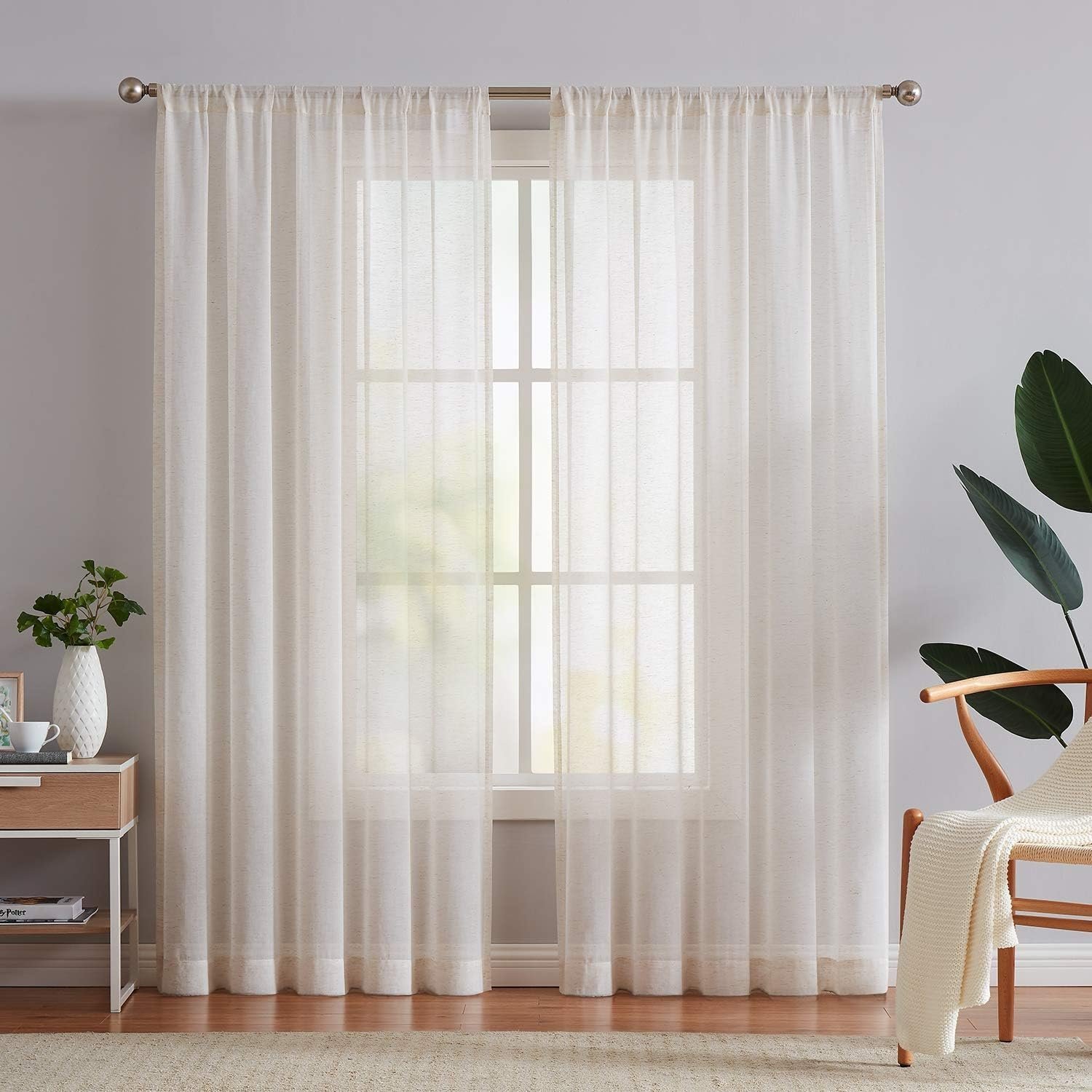 Linen Sheer Curtains (2 Panels)